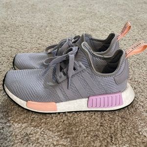 Adidas women NMD R1 light granite clear orange shoes size 7